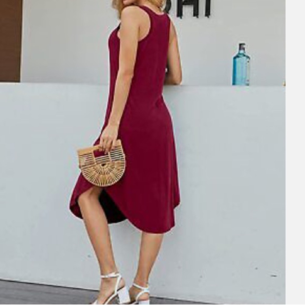 🆕🎉HP🎉
Zattcas Womens Jersey Sleeveless VNeck Racerback Summer Midi Dress - Picture 3 of 9